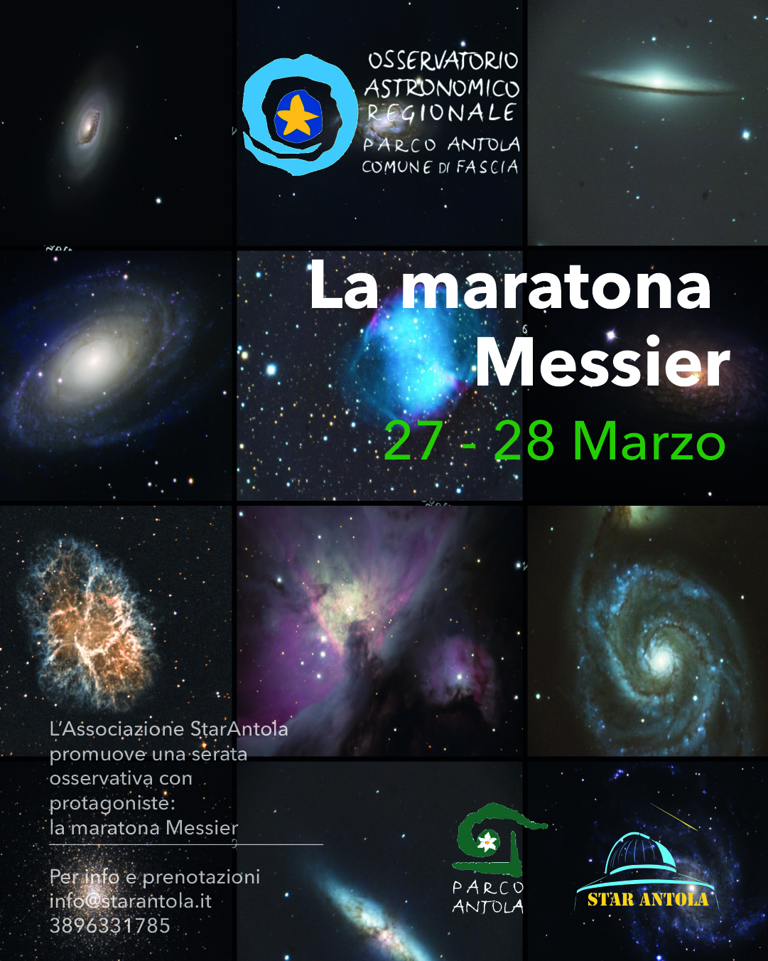 Maratona Messier all’Osservatorio del Parco Antola nelle serate di venerdì 27 e sabato 28 marzo alle ore 21:30